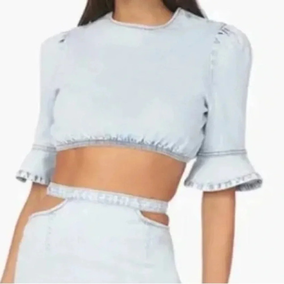 WEWOREWHAT NEW NWT WOMENS DENIM JEAN MINI SKIRT CASUAL SUMMER SPRING SIZE XS M L - Picture 9 of 10